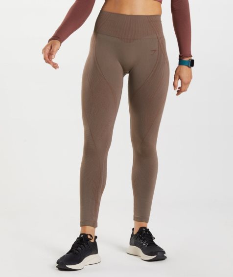 Women's Gymshark Apex Seamless Leggings Dark Brown | CA 5DN836